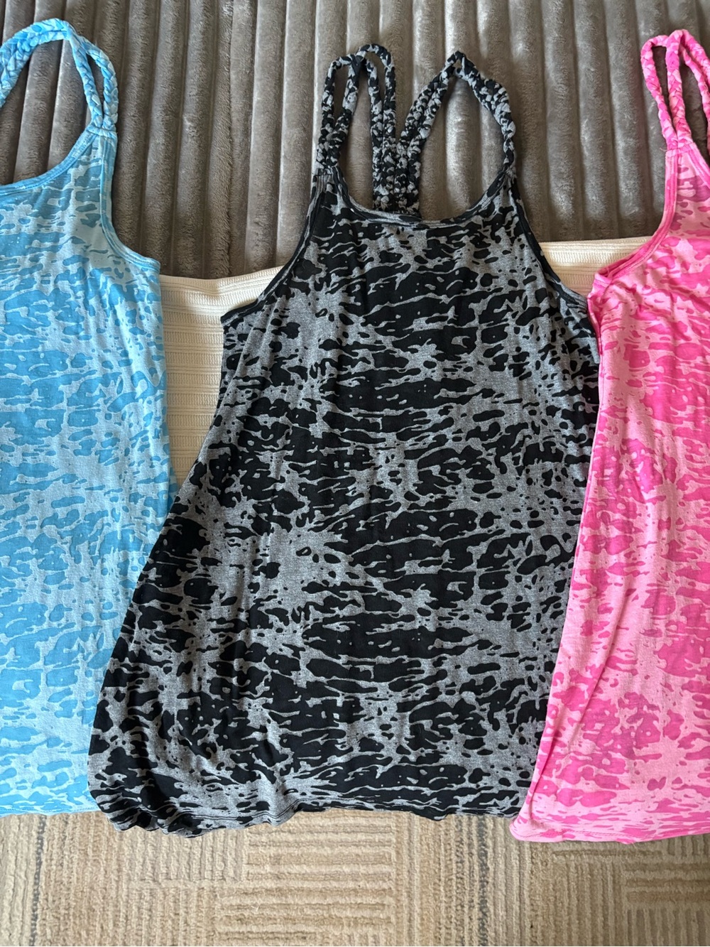 Venus Four Burnout Racerback Tank Swim Cover Up Dress  - Blue, Black, Pink - Picture 4 of 9